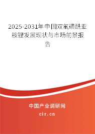 2025-2031年中國(guó)雙氟磺酰亞胺鋰發(fā)展現(xiàn)狀與市場(chǎng)前景報(bào)告