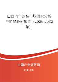 山西汽車改裝市場研究分析與前景趨勢報告（2026-2032年）