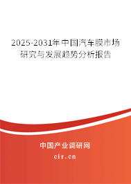 2025-2031年中國(guó)汽車膜市場(chǎng)研究與發(fā)展趨勢(shì)分析報(bào)告