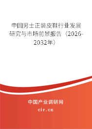 中國男士正裝皮鞋行業(yè)發(fā)展研究與市場前景報告（2026-2032年）