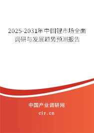 2025-2031年中國鋰市場全面調(diào)研與發(fā)展趨勢預(yù)測報告
