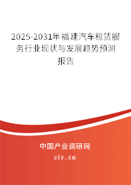2025-2031年福建汽車(chē)租賃服務(wù)行業(yè)現(xiàn)狀與發(fā)展趨勢(shì)預(yù)測(cè)報(bào)告