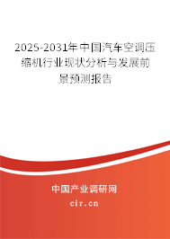 2025-2031年中國汽車空調(diào)壓縮機(jī)行業(yè)現(xiàn)狀分析與發(fā)展前景預(yù)測報(bào)告
