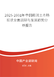 2025-2031年中國(guó)膨潤(rùn)土市場(chǎng)現(xiàn)狀全面調(diào)研與發(fā)展趨勢(shì)分析報(bào)告