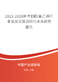 2022-2028年中國(guó)四氟乙烯行業(yè)發(fā)展深度調(diào)研與未來(lái)趨勢(shì)報(bào)告