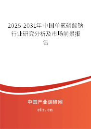 2025-2031年中國單氟磷酸鈉行業(yè)研究分析及市場(chǎng)前景報(bào)告