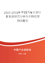 2025-2031年中國汽車共享行業(yè)發(fā)展研究分析與市場前景預(yù)測報告
