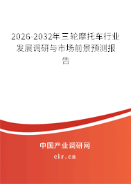 2026-2032年三輪摩托車行業(yè)發(fā)展調(diào)研與市場前景預測報告