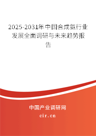 2025-2031年中國合成氨行業(yè)發(fā)展全面調(diào)研與未來趨勢(shì)報(bào)告