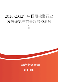 2026-2032年中國藤椒醬行業(yè)發(fā)展研究與前景趨勢預(yù)測報(bào)告