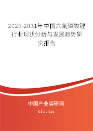 2025-2031年中國六氟磷酸鋰行業(yè)現(xiàn)狀分析與發(fā)展趨勢研究報告
